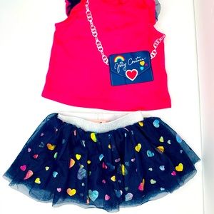 🧸3 for $19🧸 Juicy Couture Top and Bottom set size 3-6 months Pink